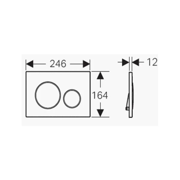 Geberit Sigma 20 Dual Flush Plate Stainless Technical Drawing - The Blue Space
