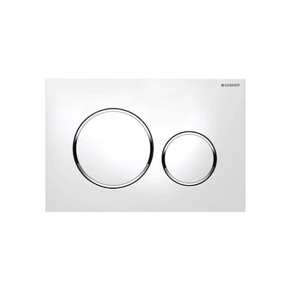 Geberit Sigma 20 Flush Plate White with Chrome Trim