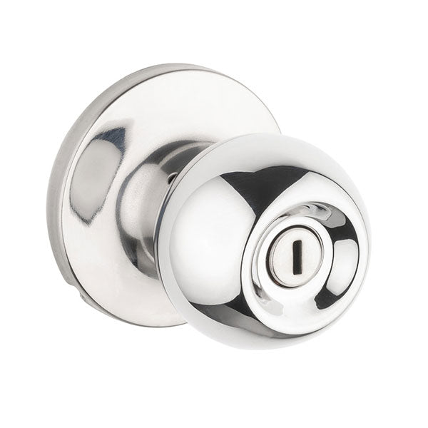 Lane Bala Privacy Knob Door Handle Set Round Rosette Polished Stainless Steel