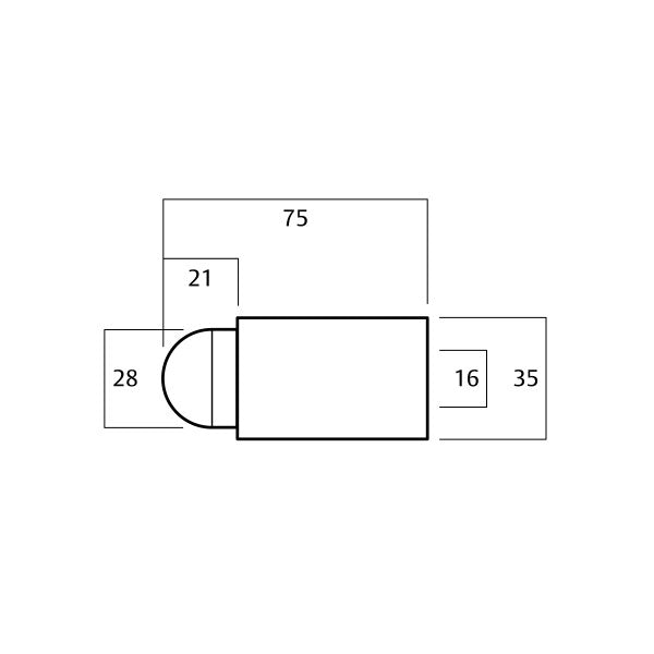 Lockwood A350 Door Stop Technical Drawing - The Blue Space