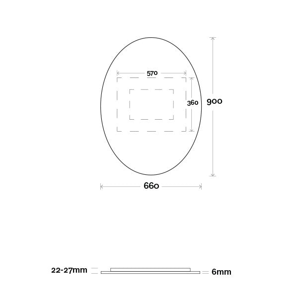 Marquis Oval Mirror - 600mm to 1200mm