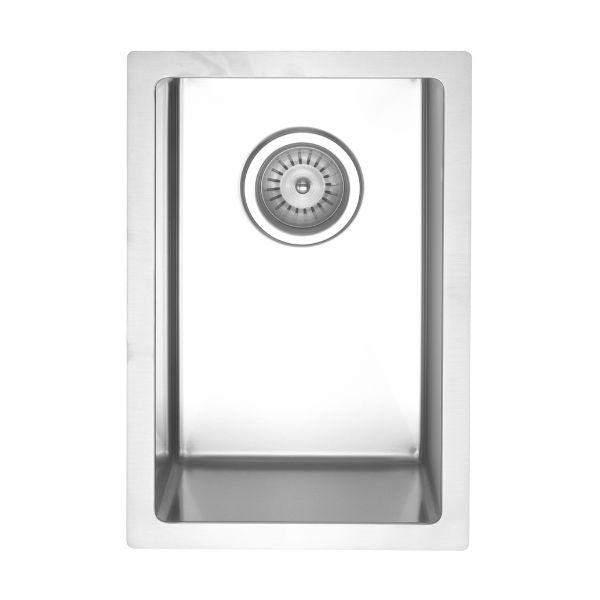 Meir Kitchen Sink Single Bowl 300mm Stainless Steel top front view | The Blue Space