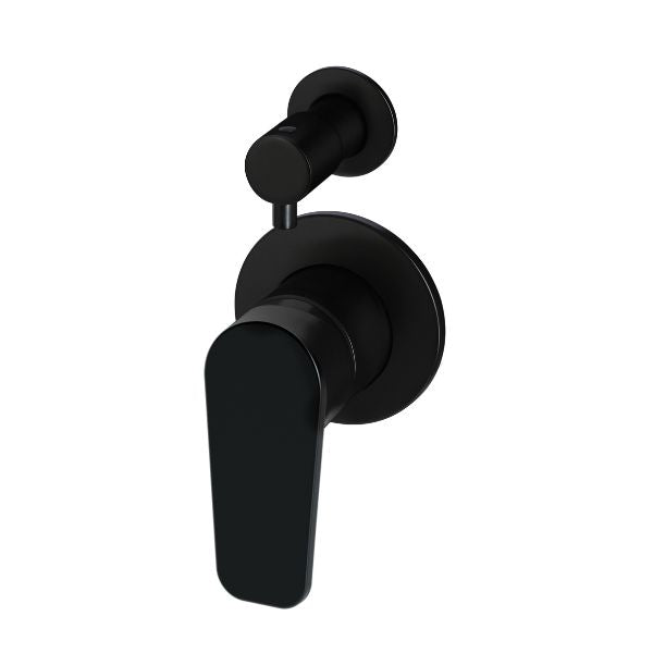 Meir Paddle Round Wall Mixer with Diverter Matte Black