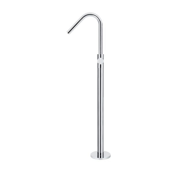 Meir Pinless Round Freestanding Bath Spout and Hand Shower Chrome
