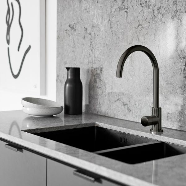Meir Pinless Round Kitchen Sink Mixer Tap Shadow