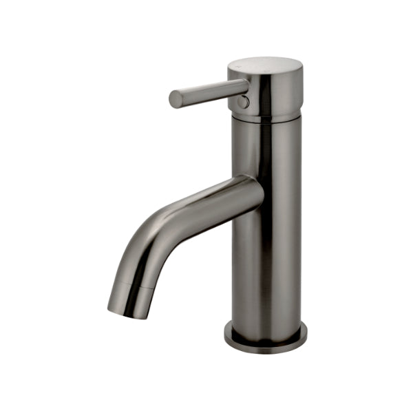 Meir Round Basin Mixer with Curved Spout - Shadow