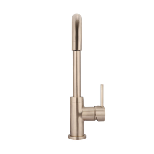 Meir Round Squareline Kitchen Sink Mixer - Champagne