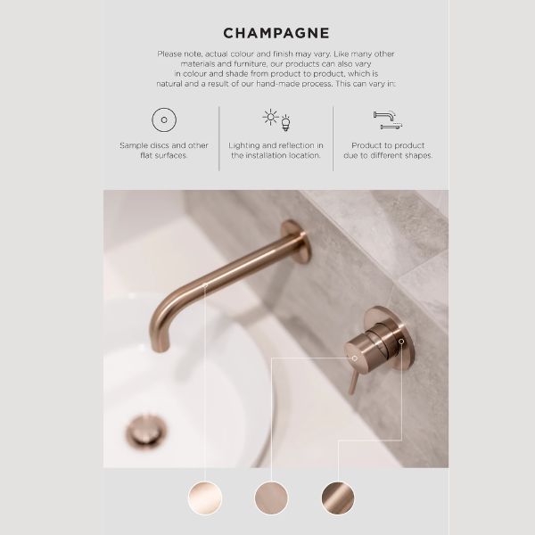 Meir Round Single Towel Rail Champagne 600mm