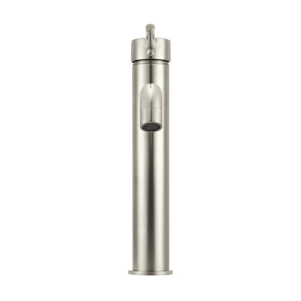 Meir Round Tall Curved Basin Mixer Brushed Nickel - The Blue Space
