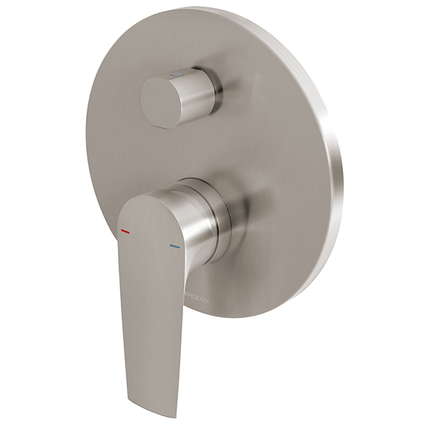 Phoenix Arlo Shower/Bath Diverter Mixer Brushed Nickel