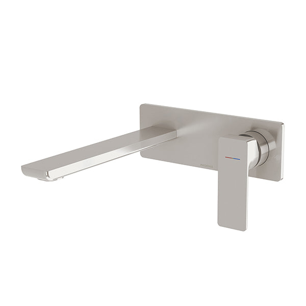 Phoenix Gloss MKII Wall Basin/Bath Mixer Set Brushed Nickel