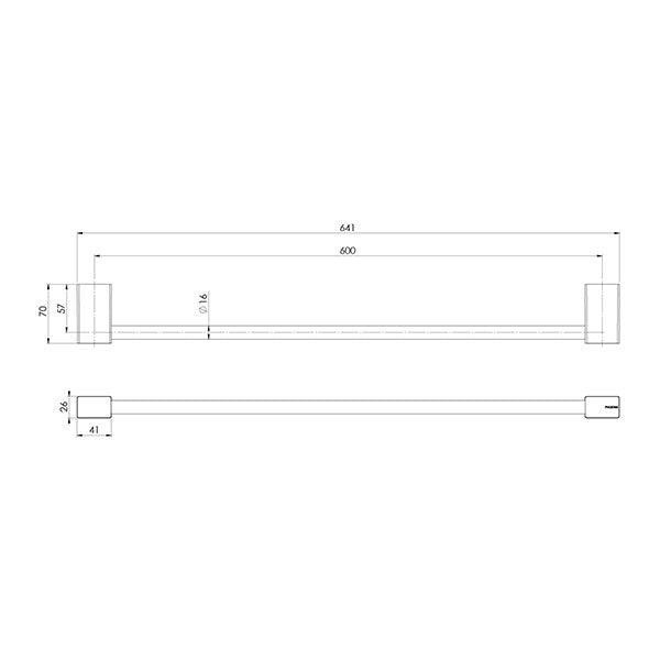 Phoenix Lexi MKII Single Towel Rail 600mm-800mm Brushed Nickel