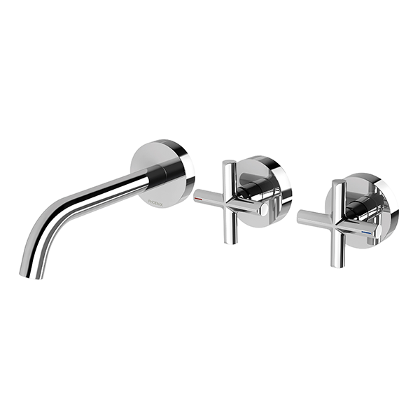 Phoenix Vivid Slimline Plus Wall Basin/Bath Hostess Set 180mm Chrome