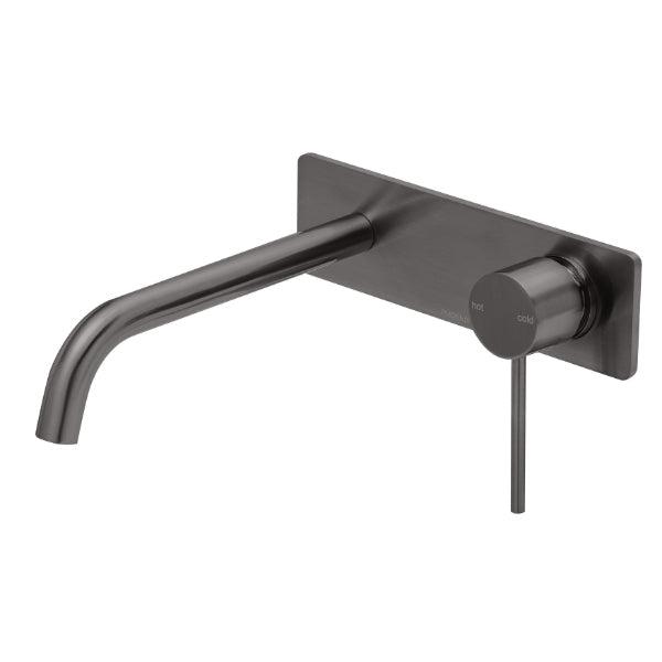Phoenix Vivid Slimline Wall Basin/Bath Set 230mm Curved - Brushed Carbon