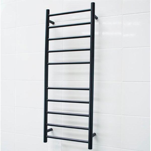 Radiant Round 10 Bar Non-Heated Towel Ladder 430 x 1100 Matte Black