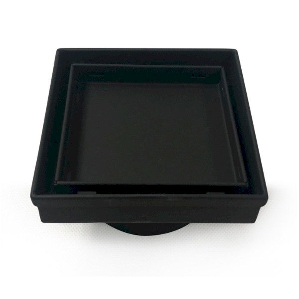 Radiant Tile Insert Square Floor Waste - Matte Black
