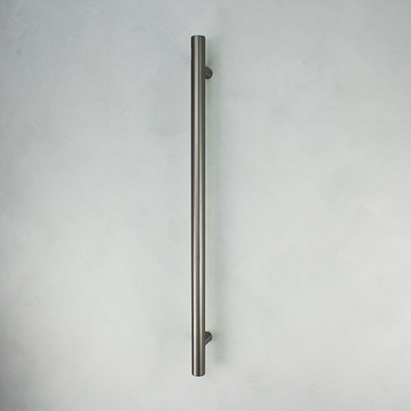 Radiant Vertical Round Single Bar Heated - Gunmetal - The Blue Space