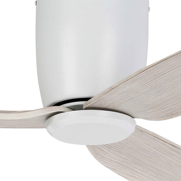 Eglo Seacliff 44in 112cm DC Ceiling Fan - White with Oak finish