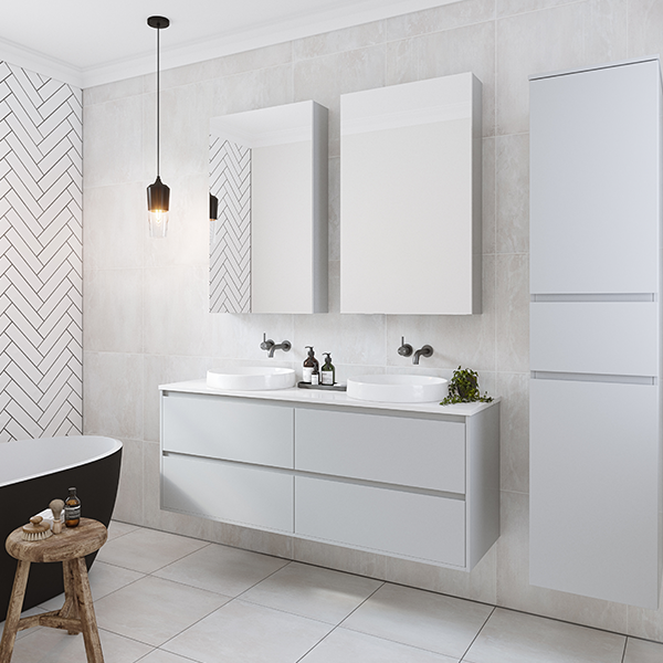 Timberline Grange Wall Hung Vanity with Silk Surface Top & Basin