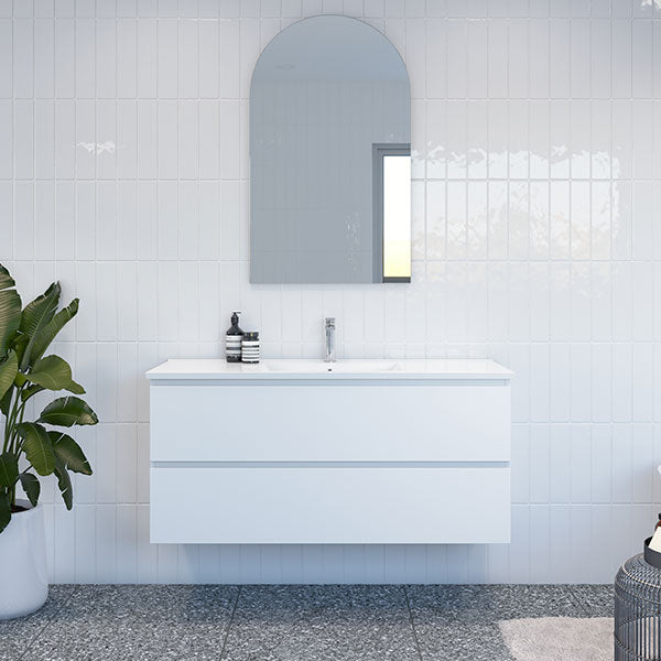 Timberline Nevada Plus Wall Hung Vanity with Alpha Ceramic Top - Sizes 600, 750, 900, 1200, 1500, 1800 - The Blue Space