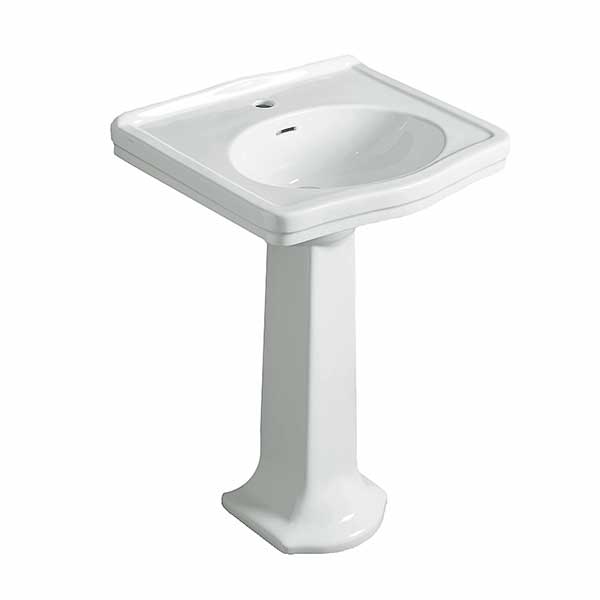 Turner Hastings Claremont 580mm Wall Hung Basin & Pedestal - White
