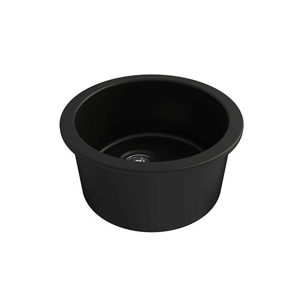 Turner Hastings Cuisine Round 47 Inset/Undermount Fine Fireclay Sink - Matte Black