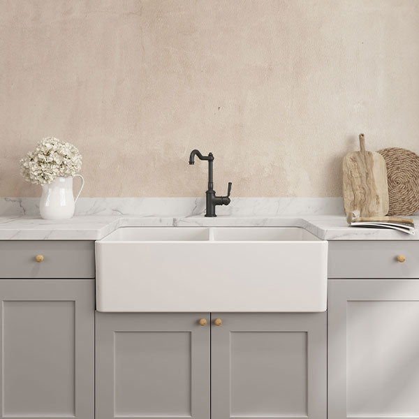 Turner Hastings Novi 85 x 46 Fireclay Double Butler Sink, Universal Front
