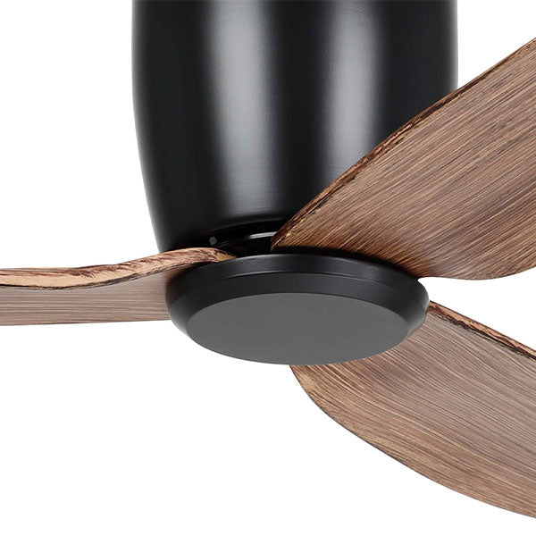 Eglo Seacliff 44in 112cm DC Ceiling Fan - Black with Light Walnut finish