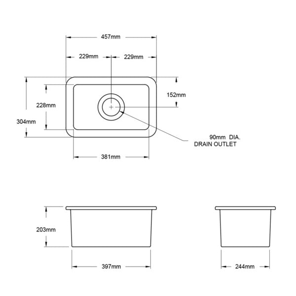 Turner Hastings Cuisine 30x46 Inset/Undermount Fine Fireclay Sink