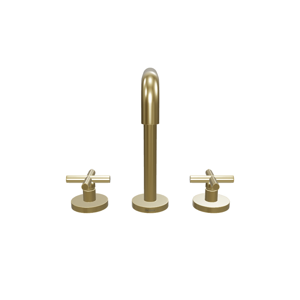 Phoenix Vivid Slimline Plus Basin Set Brushed Gold 3D Model - The Blue Space