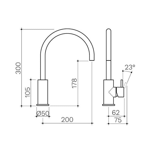 Clark Round Pin Lead Free Sink Mixer - Matte Black