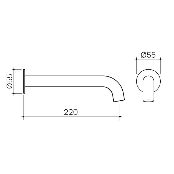Clark Round Low Lead Basin/Bath Outlet 220mm Chrome