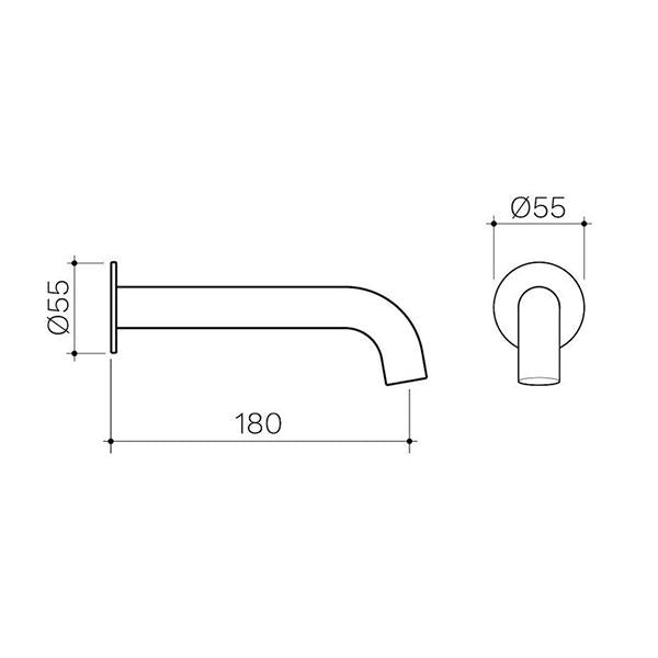 Clark Round Low Lead Basin/Bath Outlet 180mm Matte Black