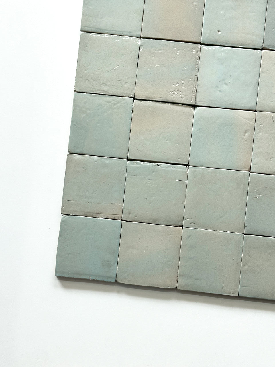 Aqua Blue Evelyn Handmade Zellige 100 x 100 x 12mm
