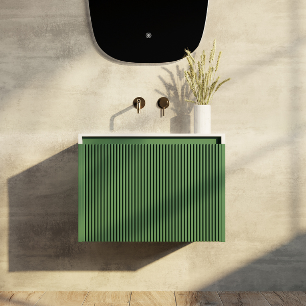 Belbagno Rimini Wall Hung Bathroom Vanity Rainforest Green