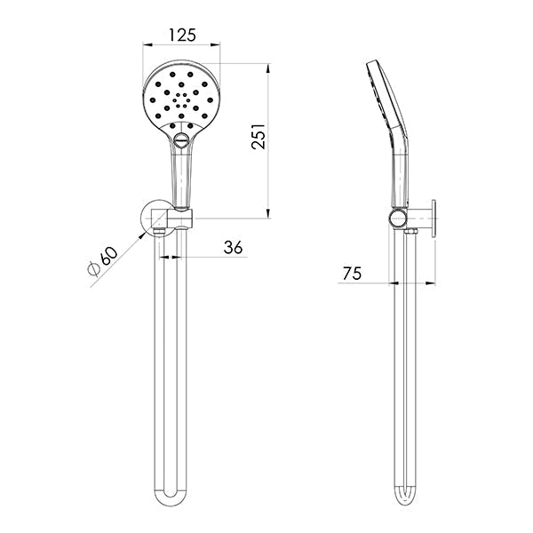 Phoenix Tapware Oxley Hand Shower Brushed Nickel