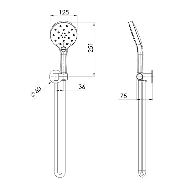 Phoenix Tapware Oxley Hand Shower Matte Black