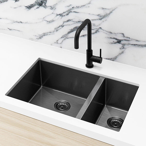 Meir 1.5 Bowl PVD Kitchen Sink 670mm - Gunmetal Black