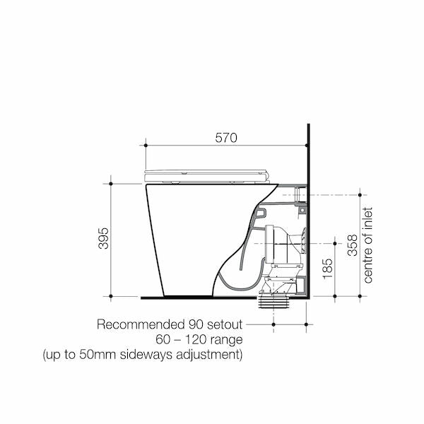 Build Your In-Wall Toilet: Caroma Liano Cleanflush Easy Height Wall Faced Toilet Pan with Geberit Sigma Cistern Option