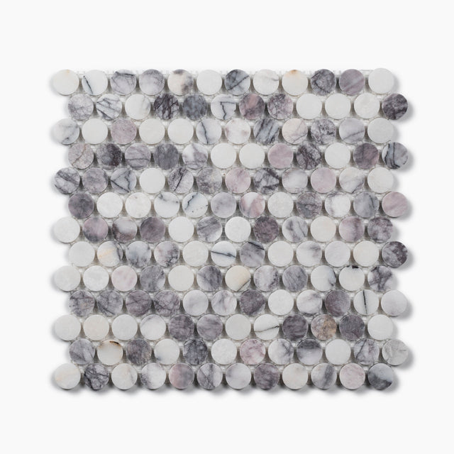 Cottesloe New York Stone Penny Round Honed Marble Mosaic Tile 23x23mm