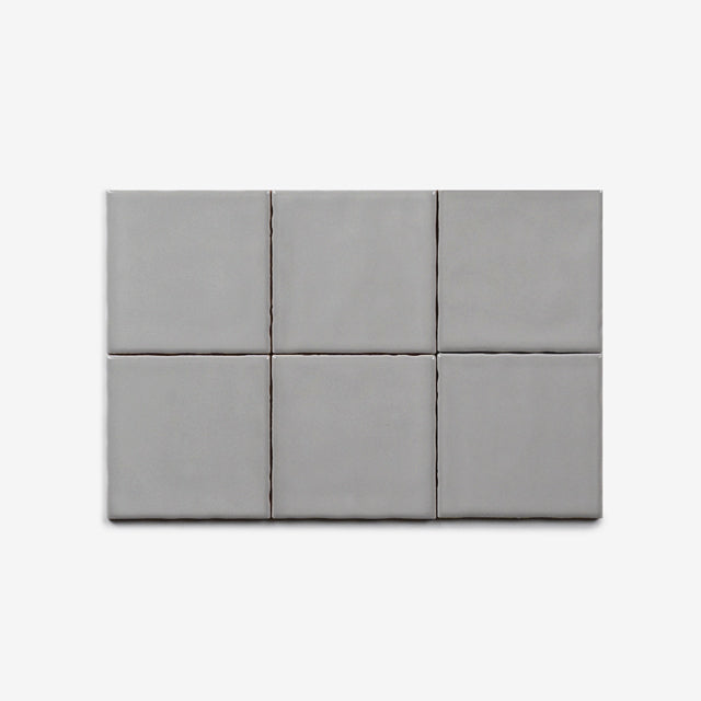 Grey Luca Hand Made Gloss Tile 100 x 100 x 8mm