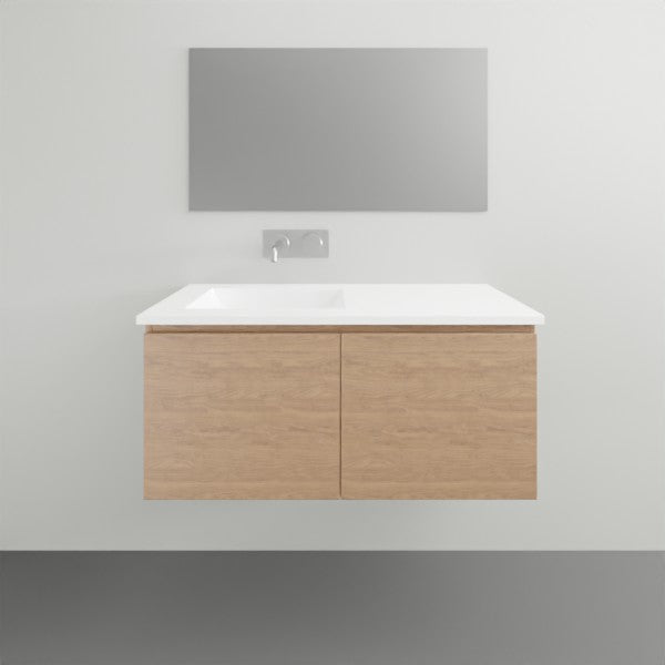 ADP Glacier Lite All Door Slim Vanity with Ceramic Top - 900mm Left Bowl | The Blue Space