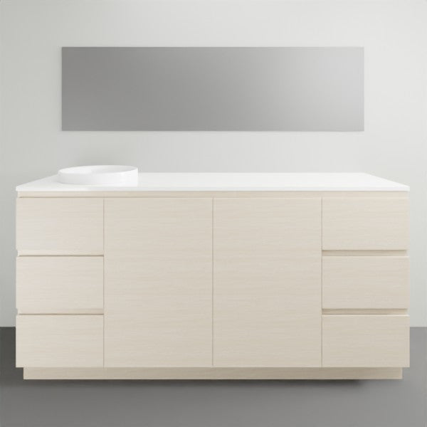 ADP Glacier Lite Door and Drawer Trio Vanity Solid Surface Top - 1800mm Left Bowl | The Blue Space