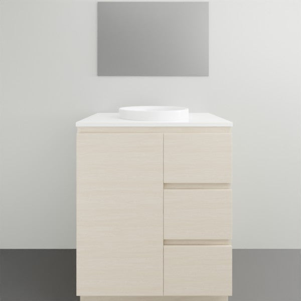 ADP Glacier Lite Door and Drawer Trio Vanity Solid Surface Top - 750mm Centre Bowl | The Blue Space