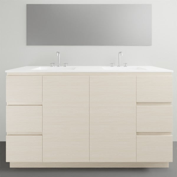 ADP Glacier Lite Door and Drawer Trio Vanity with Ceramic Top