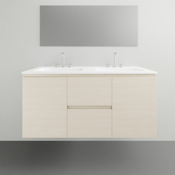 ADP Glacier Lite Door and Drawer Twin Vanity with Cast Marble Top