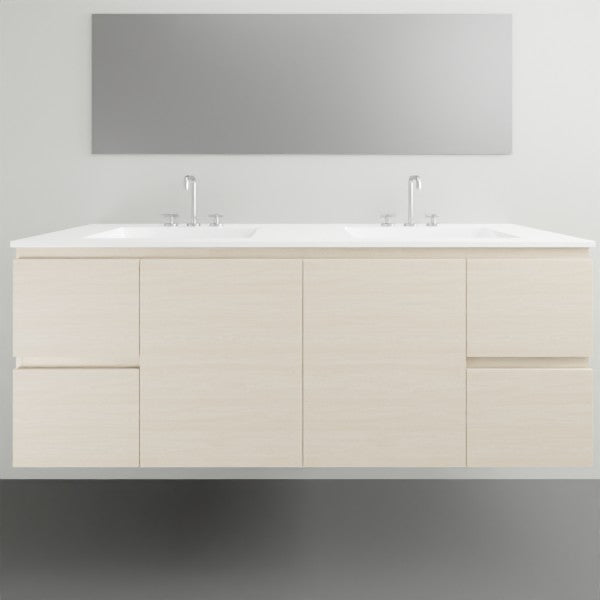 ADP Glacier Lite Door and Drawer Twin Vanity with Cast Marble Top