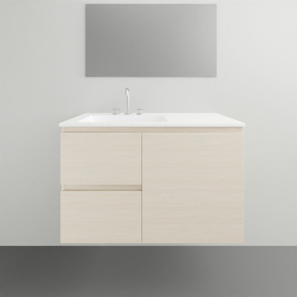 ADP Glacier Lite Door and Drawer Twin Vanity with Cast Marble Top