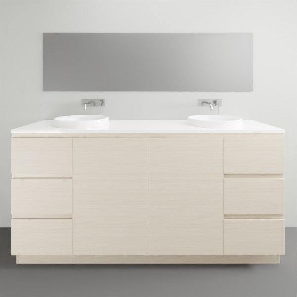 ADP Glacier Lite Ensuite Trio Vanity Solid Surface Top - 1800mm Double Bowl | The Blue Space
