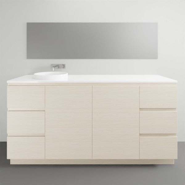 ADP Glacier Lite Ensuite Trio Vanity Solid Surface Top - 1800mm Left Bowl | The Blue Space